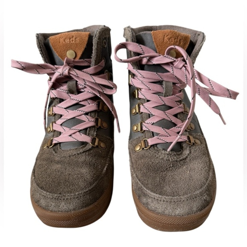 Keds Midland Water Resistant Hiking Boots Olive‎ Brown Suede Womens 7.5